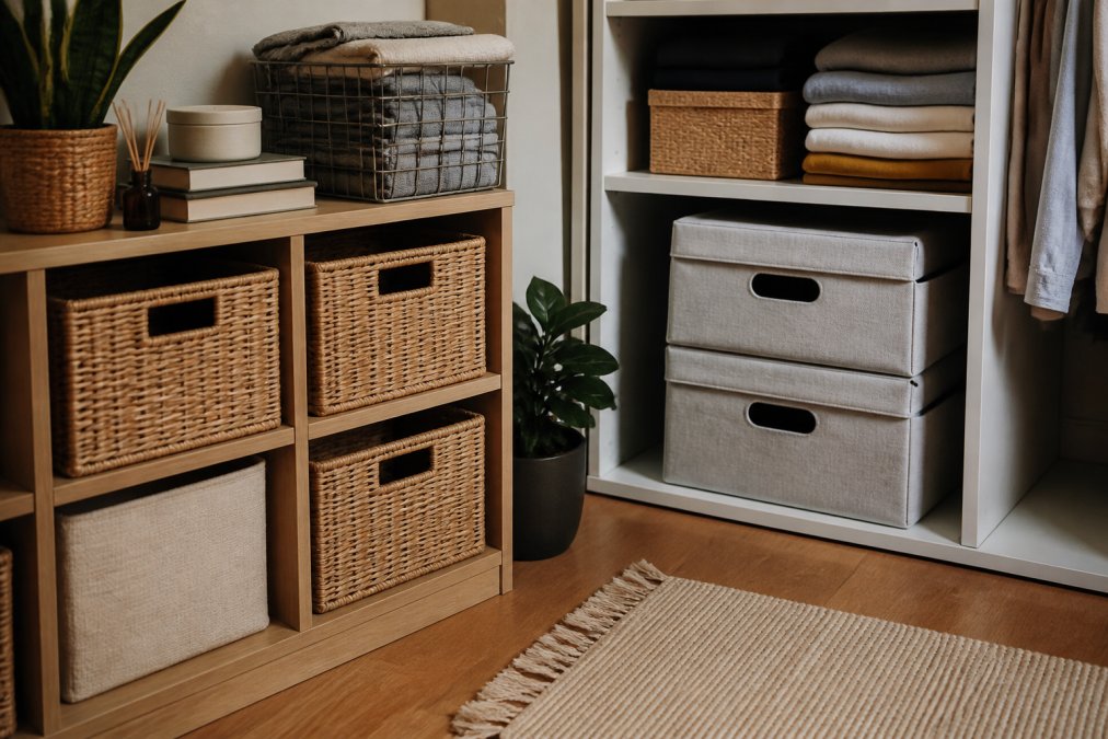 Storage alternatives to plastic bins for small flats