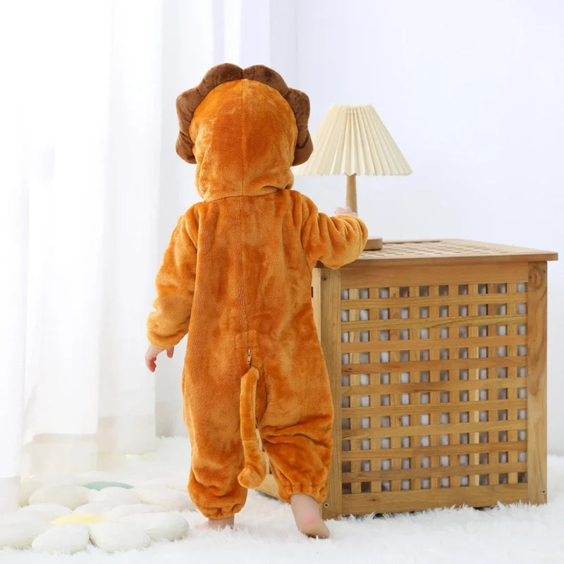 BABYROAR™️ Cute Lion Baby Fleece Romper