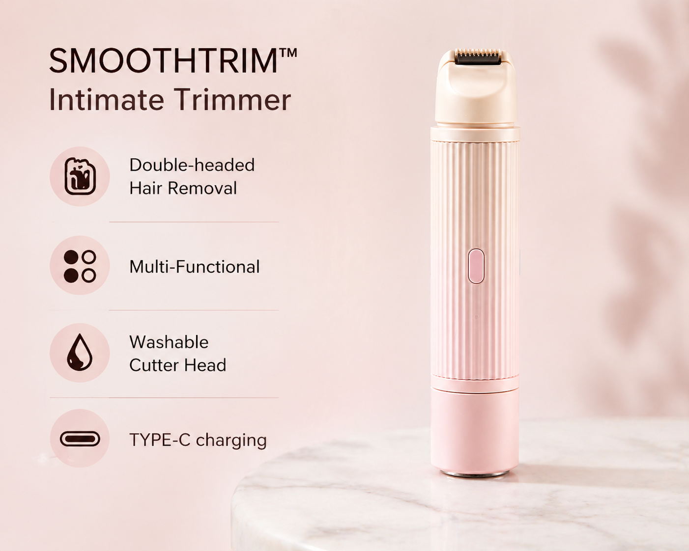 SmoothTrim™ Intimate Trimmer  — Silky Smooth Skin, Without Cuts or Waxing
