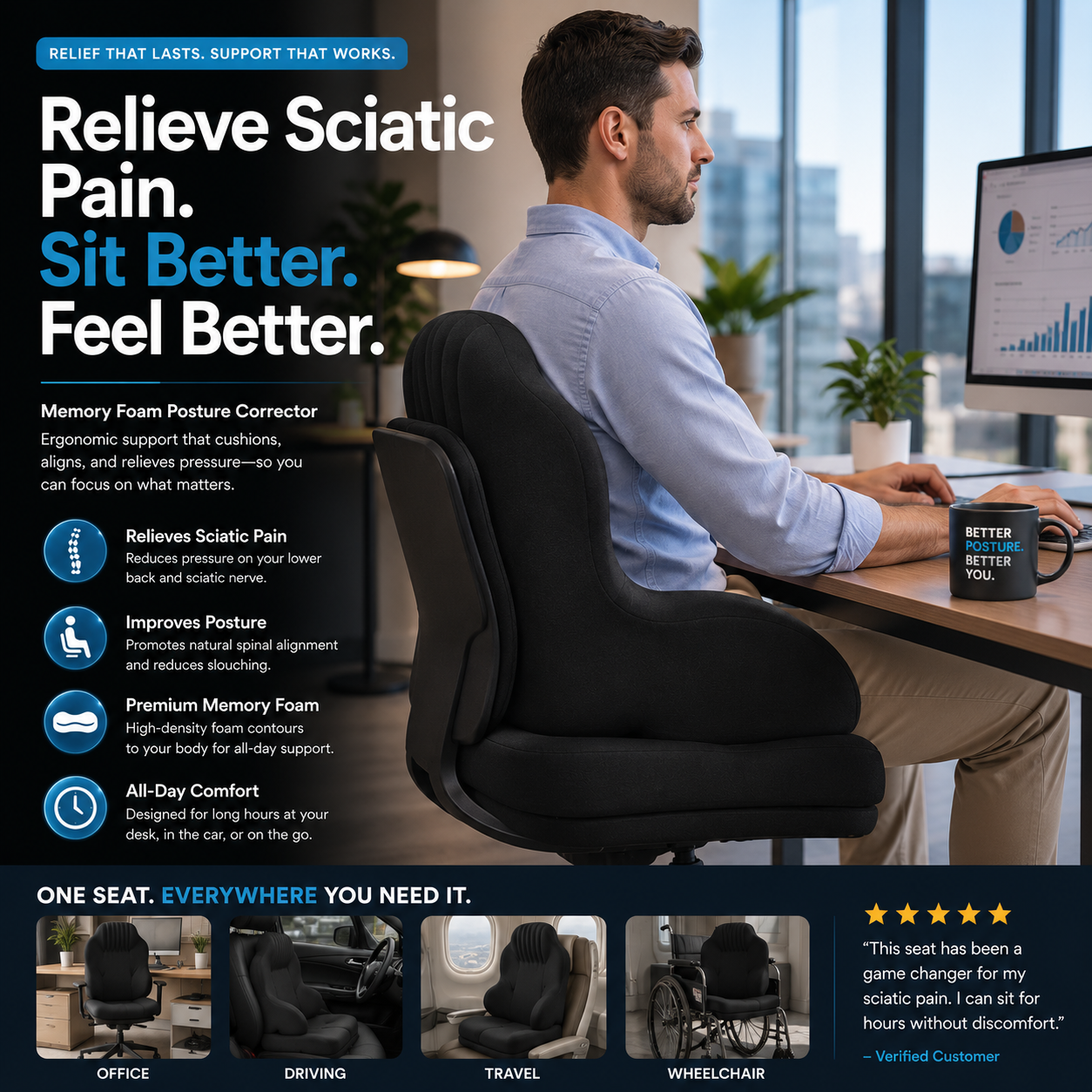 SpineFlow™ Fix Daily Back Pain From Sitting For Long Hours