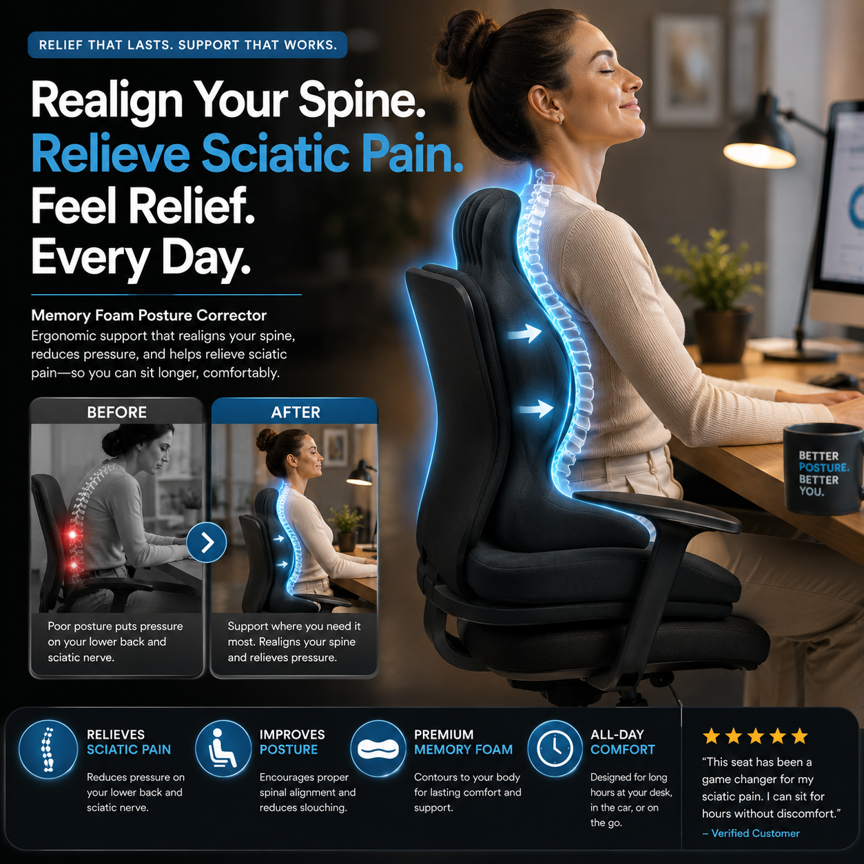 SpineFlow™ Fix Daily Back Pain From Sitting For Long Hours