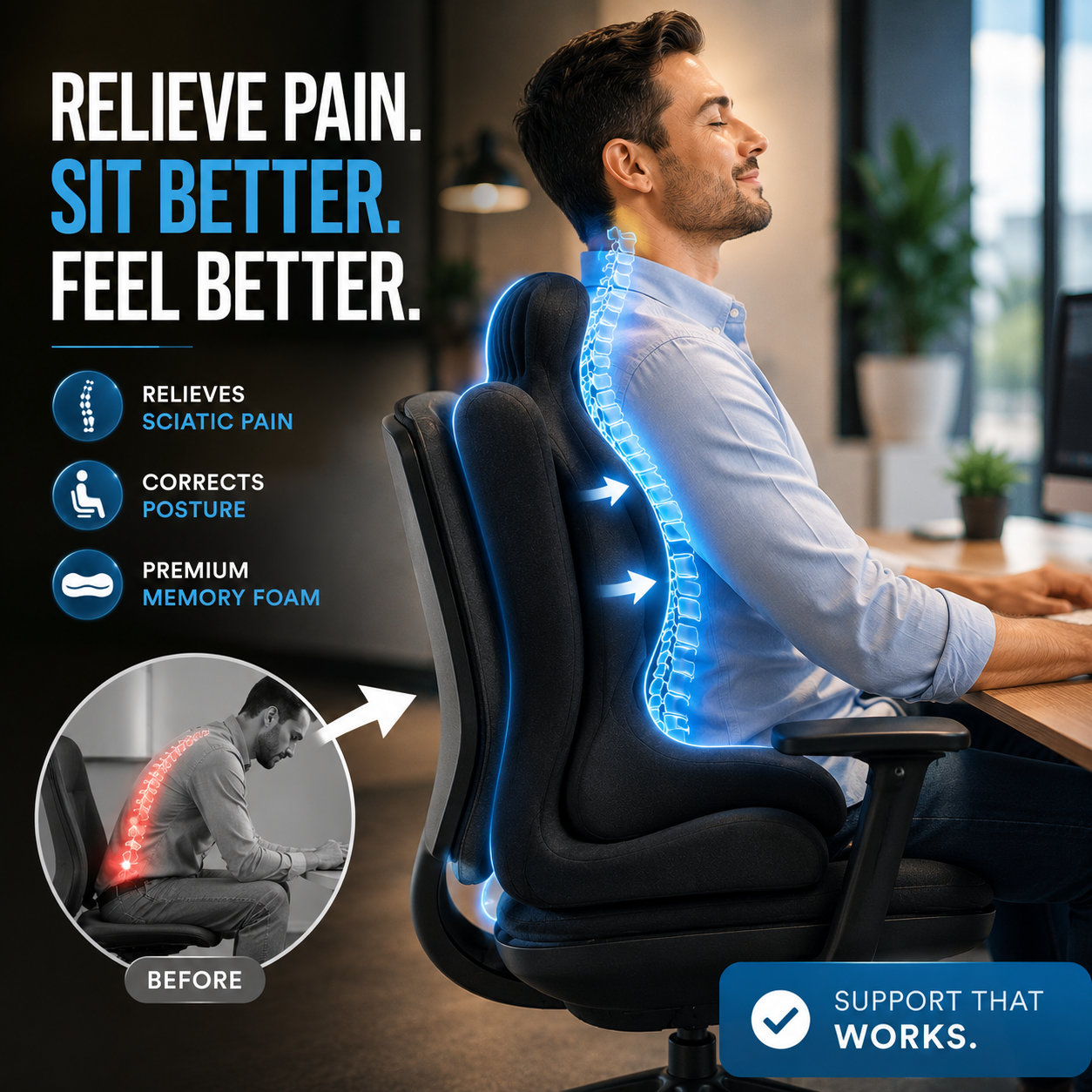 SpineFlow™ Fix Daily Back Pain From Sitting For Long Hours