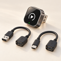 DriveLink adapter with USB-A and USB-C extension leads, each ending in a USB-A socket