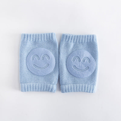 Blue baby crawling knee pads, one pair