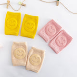 Pink, beige and yellow baby crawling knee pads