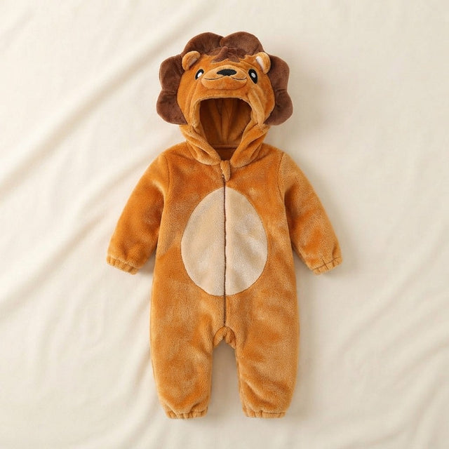 BABYROAR™️ Cute Lion Baby Fleece Romper